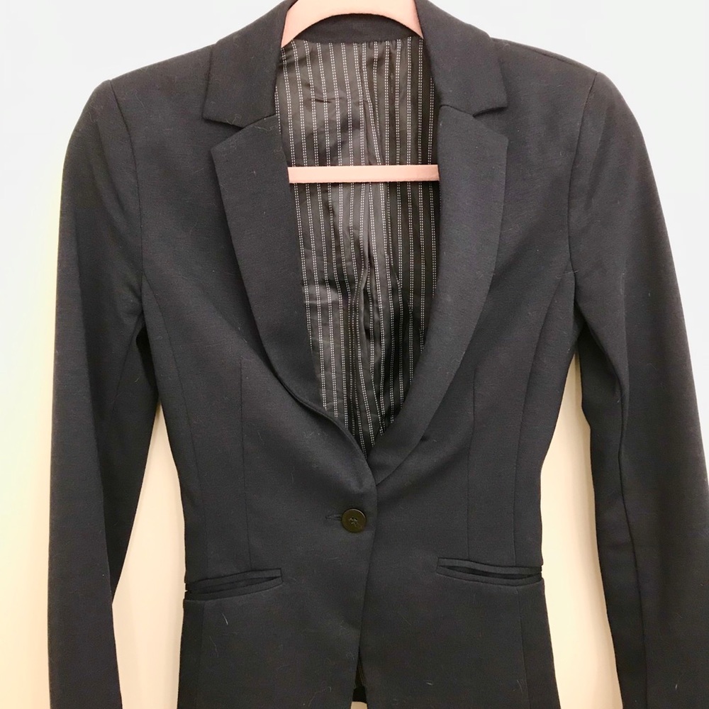 H&M navy blazer jacket 2